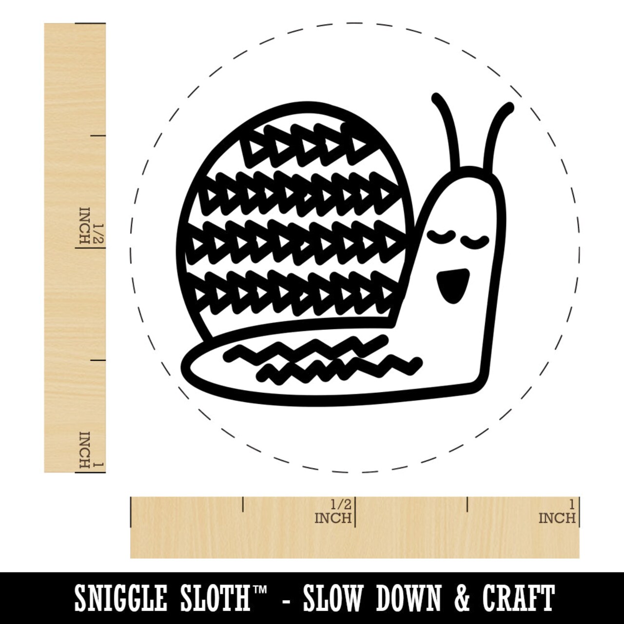 Sleepy Snail Self-Inking Rubber Stamp for Stamping Crafting Planners